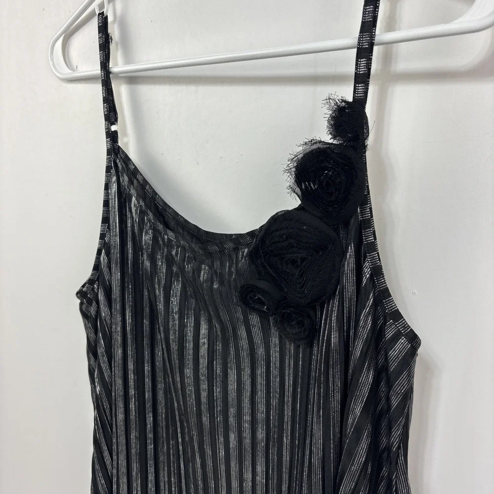 VTG Y2K Self Esteem Women's Tank Top Camisole Black Silver Party Goth Whimsigoth
